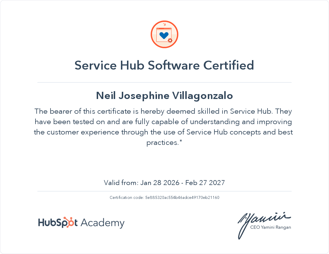 HubSpot Service Hub Certification